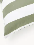 Westwing Collection Пододеяльник Lorena в полоску из хлопка ренфорсе, зеленый — фото 5