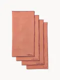 Westwing Collection Салфетка сервировочная Cosmo изо льна с вышивкой, 45х45 см, коралловая — фото 1