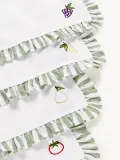 Westwing Collection Салфетка сервировочная Melony из хлопка с вышивкой и оборкой, 45х45 см, зелёная — фото 4