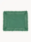 Westwing Collection Комплект подкладок с кружевом Flavia, 2 шт, Ш 45 × Д 50 см, Тёмный зелёный — фото 1