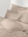 Westwing Collection Пододеяльник Linna льняной с кантом бледно-розовый — фото 1