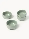 Westwing Collection Набор мисок Nessa из твёрдого фарфора, 4 предмета, Ø 14 × В 6 см, Шалфейный зелёный — фото 2