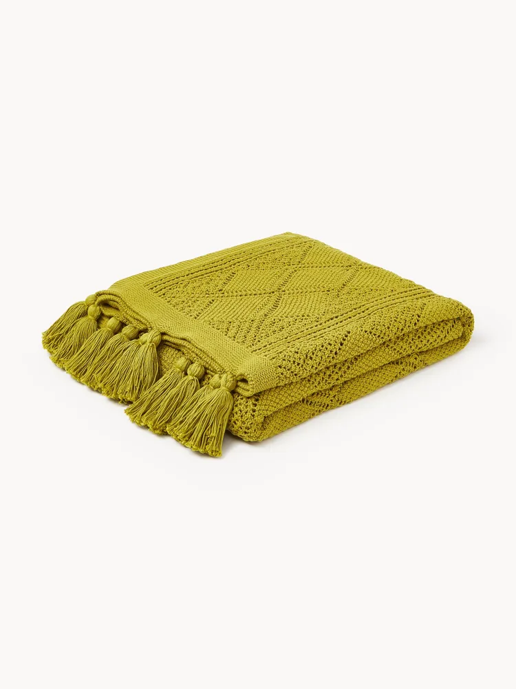 Westwing Collection Плед вязаный с кистями Sarah