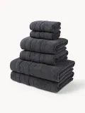 Westwing Collection Комплект махровых полотенец Luxe, 4 предм. (полотенце для рук, банное полотенце), Антрацитовый — фото 1