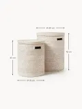 Westwing Collection Комплект корзин для белья с крышками Lurdes, 2 штуки, комплект разных размеров, Светлый бежевый — фото 2