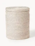 Westwing Collection Комплект корзин для белья с крышками Lurdes, 2 штуки, комплект разных размеров, Светлый бежевый — фото 6