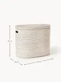 Westwing Collection Корзина для белья с крышкой Lurdes, Ш 55 × Г 35 см, Светлый бежевый — фото 2