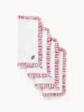 Westwing Collection Салфетка сервировочная Melony из хлопка с вышивкой и оборкой, 45х45 см, красная — фото 1