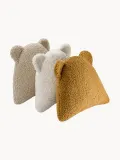 Wigiwama Подушка декоративная детская Teddy Bear с ушками мишки из плюша тедди, 37х40х10 см, молочно-белая — фото 2