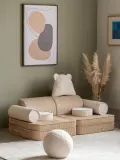 Wigiwama Подушка декоративная детская Teddy Bear с ушками мишки из плюша тедди, 37х40х10 см, молочно-белая — фото 3