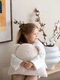 Wigiwama Подушка декоративная детская Teddy Bear с ушками мишки из плюша тедди, 37х40х10 см, молочно-белая — фото 6