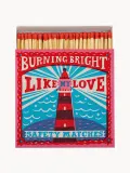 ARCHIVIST Спички декоративные Burning Bright в картонном коробке, 125 шт., 11х11х3 см, белый с розово-синим узором — фото 1