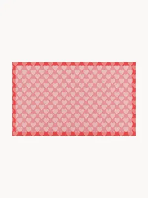 Коврик придверный Pink Heart из переработанного ПВХ для дома и улицы, 40х70 см, светло-розовый с коралловым