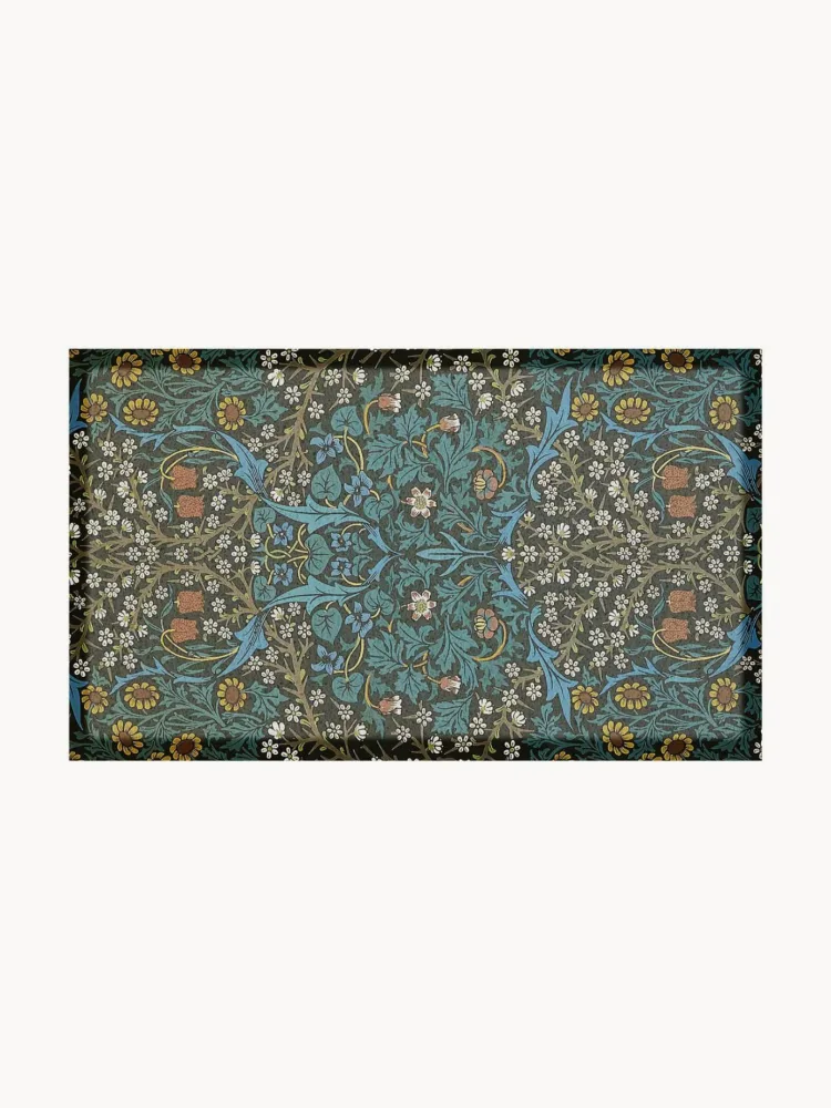 Коврик придверный William Morris из ПВХ для дома и улицы, влагостойкий, 40х70 см, синий