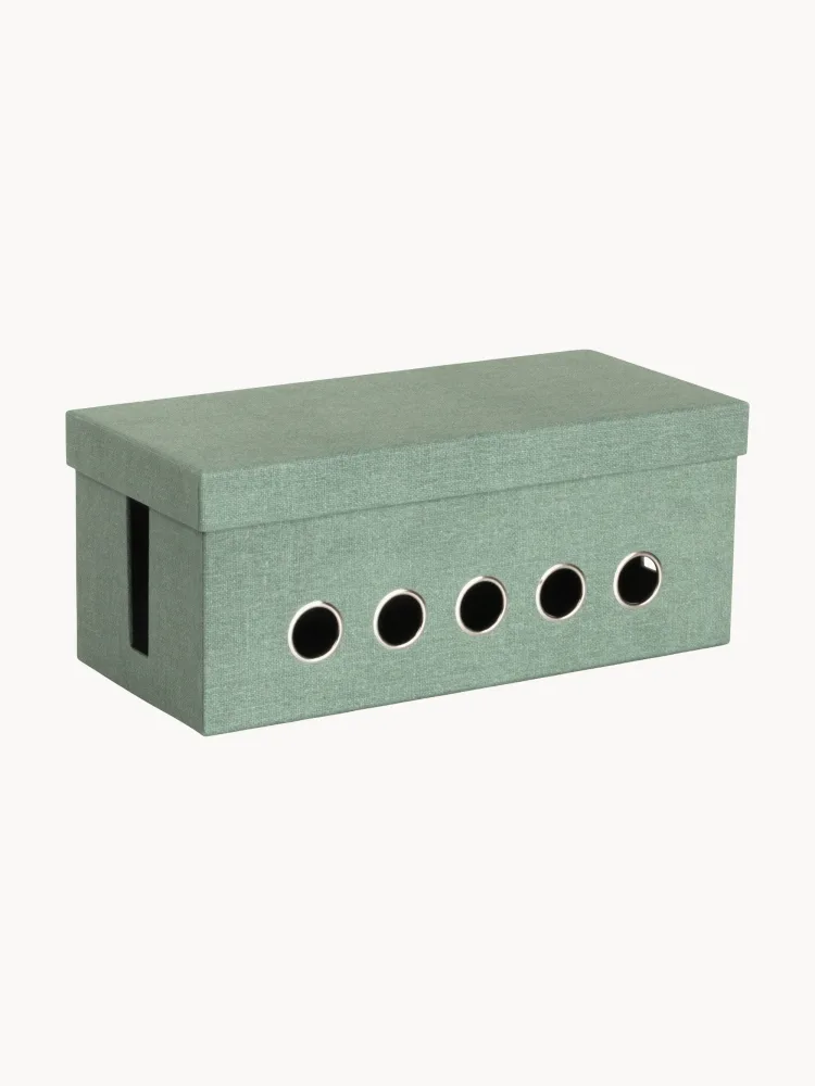 Bigso Box of Sweden Коробка для кабелей Cordy на 5 выводов, 30 x 14 см, Ш 30 × В 13 см, Шалфейный зелёный