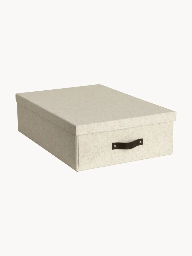 Bigso Box of Sweden Коробка для хранения под кровать Karolin с крышкой, Ш 56 × В 16 см, Светлый бежевый