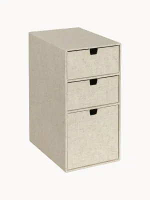 Bigso Box of Sweden Коробка для хранения Edith с 3 ящиками, Ш 25 × В 32 см, Светлый бежевый
