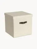 Bigso Box of Sweden Коробка для хранения Logan с крышкой и кожаной ручкой, Ш 32 × В 31 см, Светлый бежевый — фото 1