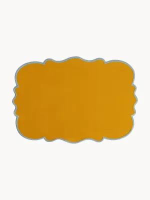 Bitossi Home Комплект салфеток под приборы из хлопка и льна Smerlo, 2 шт, 48x33 см, оранжевый/серебристый