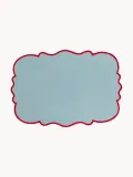 Bitossi Home Комплект салфеток под приборы из хлопка и льна Smerlo, 2 шт, 48x33 см, светло-синий/красный — фото 1