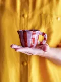Bloomingville Mini Кружка детская Nini из каменной керамики с ручной росписью, 100 мл, диаметр 8 см, фиалковая с ржаво-красным — фото 6