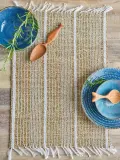 Bloomingville Комплект плетёных салфеток под приборы Vidan из морской травы, 4 шт, 45x33 см, бежевый/сломанный белый — фото 2