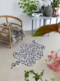 Bongusta Ковер Inky из шерсти ручной работы с абстрактным рисунком, 83 х 147 см, кремово-белый с чёрным — фото 3