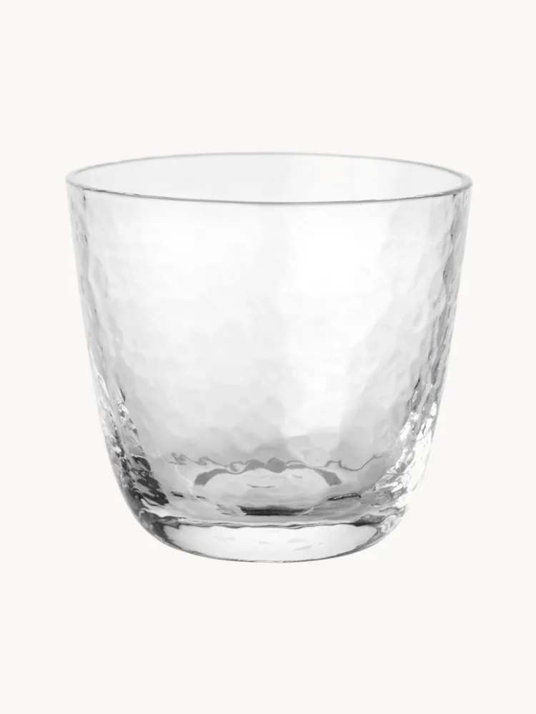 Broste Copenhagen Стакан для воды Hammered из выдувного стекла, 150 мл, прозрачный, Ø 8 × В 8 см, 150 мл, Прозрачный