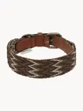 Buddys Dogwear Ошейник для собак Peruvian ручной работы из кожи и хлопка, ширина 4 см, три размера до 48 см, коричневый с бежевым — фото 1