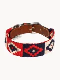 Buddys Dogwear Ошейник для собак Peruvian ручной работы из кожи и хлопка, ширина 4 см, три размера до 48 см, красный с синим — фото 1