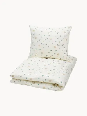 Cam Cam Copenhagen Комплект постельного белья детский Blueberries из хлопкового сатина, 70 х 100 см и 40 х 45 см, молочно-белый с синим
