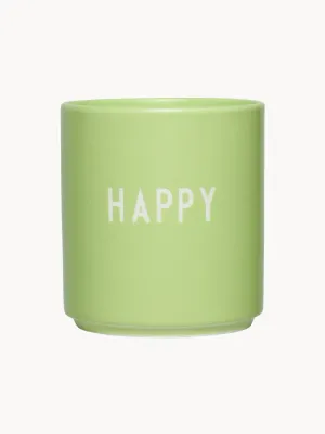 Design Letters Кружка Favourite с надписью «Happy», Ø 8 × В 9 см, 250 мл, Светлый зелёный