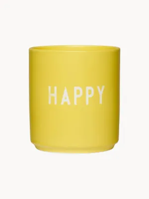 Design Letters Кружка Favourite с надписью «Happy», Ø 8 × В 9 см, 250 мл, Лимонный жёлтый