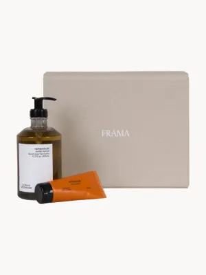 FRAMA Набор косметический подарочный для рук Herbarium, жидкое мыло 375 мл и крем для рук 60 мл, аромат апельсина и розы