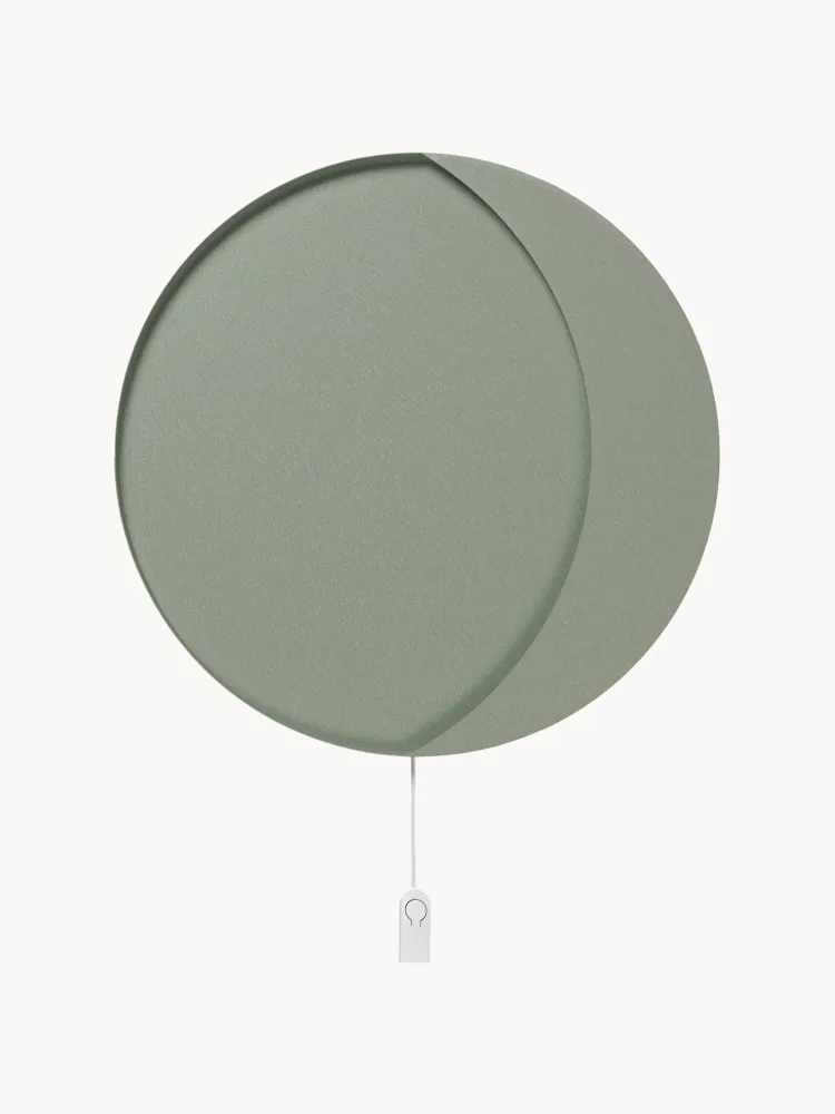 Ferm Living Kids Настенный светильник Neba светодиодный с диммером в форме луны, металл, диаметр 46 см, шалфейно-зелёный