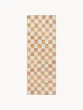 Ferm Living Ковер Check ручного ткачества из шерсти и джута в клетку, дорожка 70х180 см, молочно-белый с бежевым — фото 1