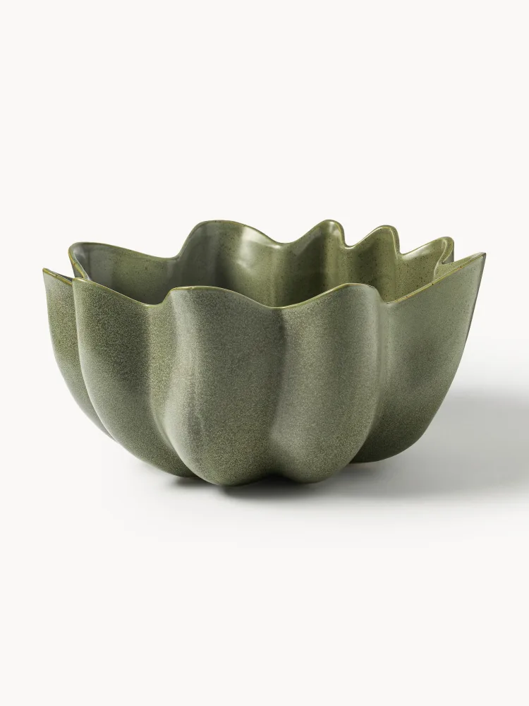 Ferm Living Чаша декоративная Nium из каменной керамики, 36 см, зеленая