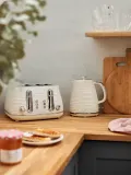 Haden Чайник электрический Devon из нержавеющей стали со съёмным фильтром от накипи, 1,7 л, молочно-белый — фото 5