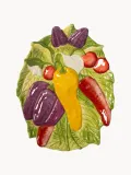 &klevering Блюдо для подачи Legume с ручной росписью, зелёное, 28х22 см — фото 1