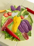 &klevering Блюдо для подачи Legume с ручной росписью, зелёное, 28х22 см — фото 2
