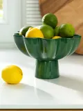 &klevering Миска декоративная ручной росписи Sun, диаметр 20 см, Ø 20 × В 13 см, Тёмный зелёный — фото 2