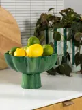 &klevering Миска декоративная ручной росписи Sun, диаметр 20 см, Ø 20 × В 13 см, Тёмный зелёный — фото 3