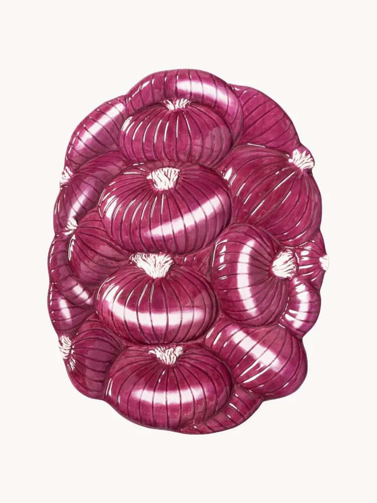 &klevering Блюдо для подачи Legume с ручной росписью, сливовое, 28х22 см