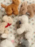 Konges Sløjd Мягкая игрушка зайчик Bunny плюшевая для новорождённых, 11х12 см, кремово-белая со светло-розовым — фото 4