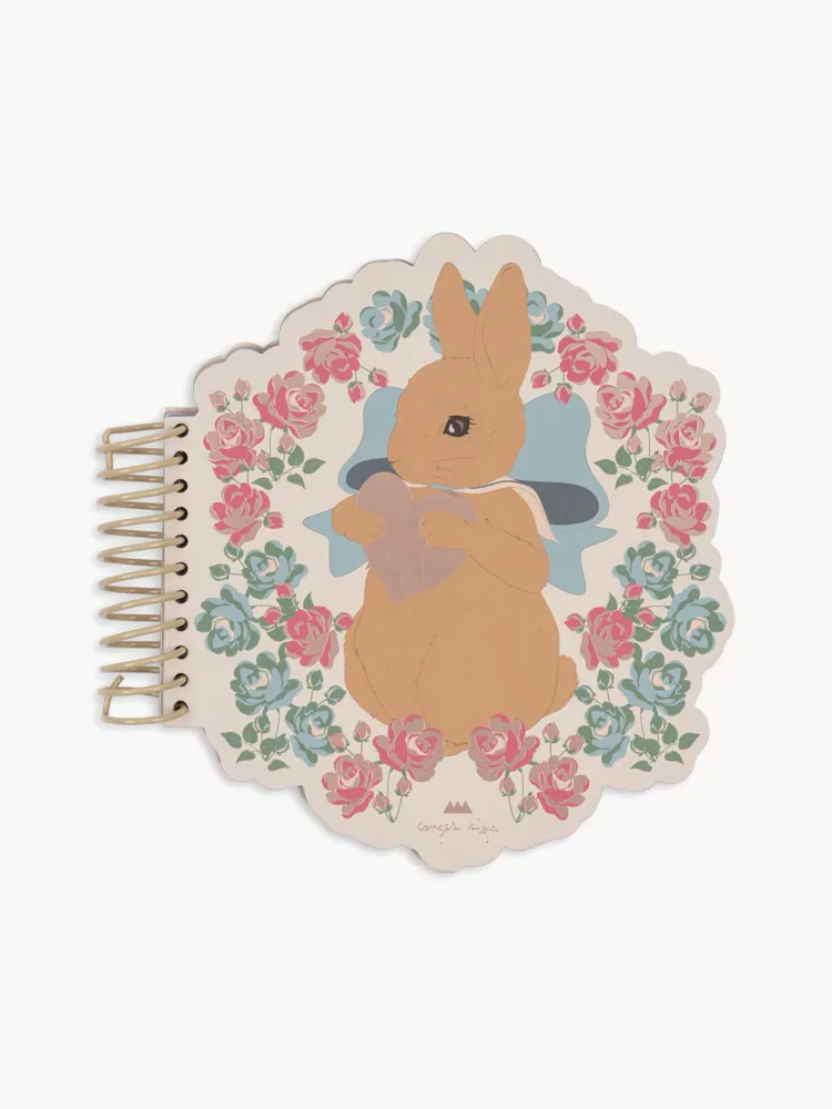 Konges Sløjd Раскраска водная Bunny Sweetheart многоразовая с кистью для рисования водой, 7 страниц, 18х22 см