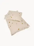 Konges Sløjd Комплект постельного белья детский Lemon из хлопка, 70 х 100 см с наволочкой 40 х 45 см, светло-бежевый с горчичным — фото 1