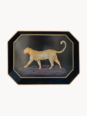 Les Ottomans Поднос декоративный восьмиугольный Flora, 43 x 30 см, Ш 43 × Г 30 см, Чёрный