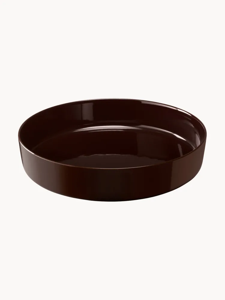 LSA International Миска для сервировки Collective из фарфора, Ø 30 × В 6 см, Тёмный коричневый