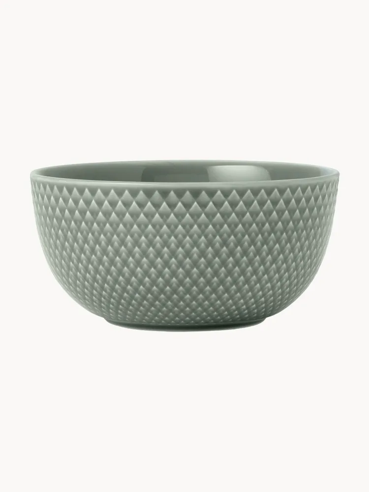 Lyngby Porcelaen Миска Rhombe Earth, Ø 13 × В 7 см, Зелёный