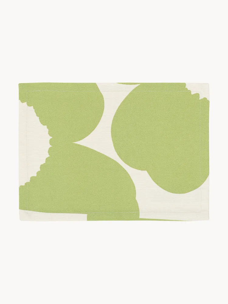 Marimekko Салфетка под приборы из хлопка Iso Unikko, 40x35 см, сломанный белый с зелёным